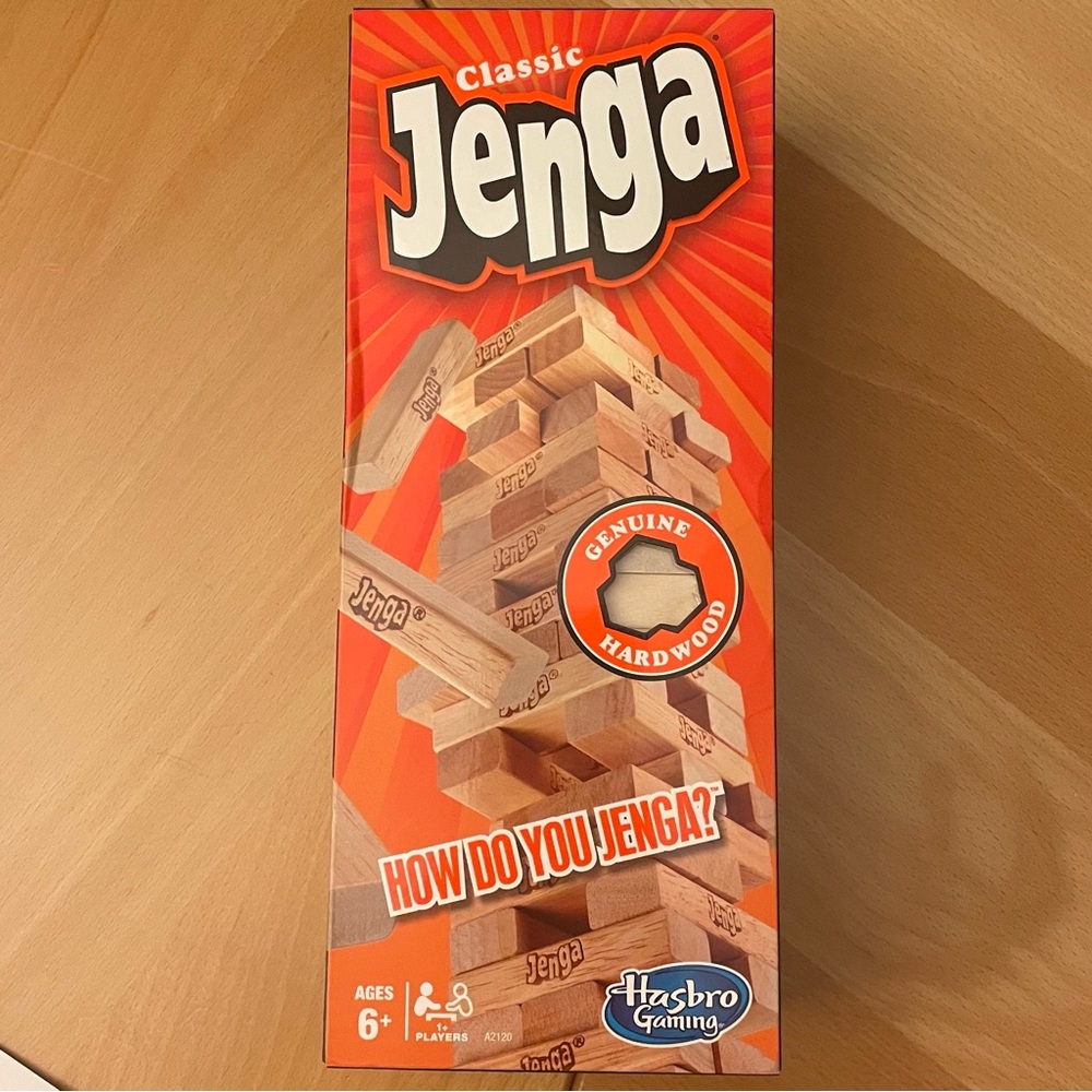 Hasbro Jenga with Orange Packaging